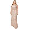 Adrianna Papell Women’s Beaded Halter Gown(Nude)