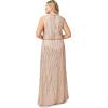Adrianna Papell Women’s Beaded Halter Gown(Nude)