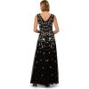 Adrianna Papell Women’s Beaded Mesh Long Dress, Black Multi, 8