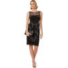 Adrianna Papell Womens Beaded Sheath Dress(Black/Gunmetal)