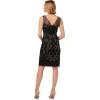 Adrianna Papell Womens Beaded Sheath Dress(Black/Gunmetal)