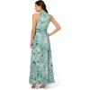 Adrianna Papell Women’s Chiffon Leaf Long Dress(Slate)