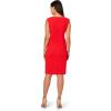 Adrianna Papell Women’s Crepe Draped Overlay Dress(Red Crush)