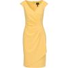 Adrianna Papell Women’s Crepe Draped Overlay Dress(Warm Sun)