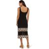Adrianna Papell Womens Crochet Sheath Midi Dress(Black/Ecru)