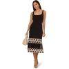 Adrianna Papell Womens Crochet Sheath Midi Dress(Black/Ecru)