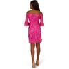 Adrianna Papell Womens Embroidered Bell Sleeve Dress(Hot Pink)