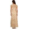 Adrianna Papell Womens Floral Embroidered Godet Gown(Champagne)
