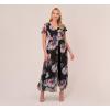 Adrianna Papell Women’s Floral Printed Jumpsuit, Black Multi, 16