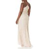 Adrianna Papell Women’s Halter Fully Beaded Blouson Gown(Shell)
