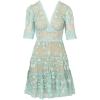 Adrianna Papell Women’s Lace Embroidery Dress(Airy Aqua)