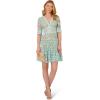 Adrianna Papell Women’s Lace Embroidery Dress(Airy Aqua)