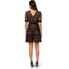 Adrianna Papell Women’s Lace Embroidery Dress(Black/Nude)