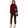 Adrianna Papell Women’s Long Woven Sleeve Turtleneck Sweater(Maroon)