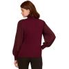 Adrianna Papell Women’s Long Woven Sleeve Turtleneck Sweater(Maroon)