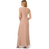 Adrianna Papell Women’s Metallic Knit Draped Gown(Biscotti)