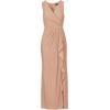 Adrianna Papell Women’s Metallic Knit Draped Gown(Biscotti)
