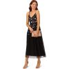 Adrianna Papell Womens Multi Floral Beaded Dress(Black Multi)