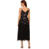 Adrianna Papell Womens Multi Floral Beaded Dress(Black Multi)