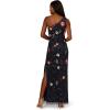 Adrianna Papell Womens One Shoulder Bead Dress(Navy Multi)
