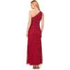 Adrianna Papell Womens One Shoulder Beaded Dress(Cranberry)
