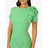 Adrianna Papell Womens Pleated Bow Midi Dress(Wild Apple)