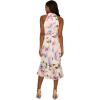 Adrianna Papell Women’s Printed High-Low Dress(Ivory Pink Multi)