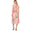 Adrianna Papell Womens Printed Midi Dress(Blush Multi)