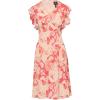 Adrianna Papell Womens Printed Midi Dress(Coral/Ecru)
