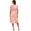Adrianna Papell Womens Printed Midi Dress(Coral/Ecru)