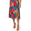 Adrianna Papell Womens Printed Midi Dress(Orange Multi)