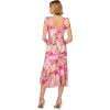Adrianna Papell Womens Printed Midi Dress(Pink Multi)