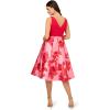 Adrianna Papell Womens Printed Midi Dress(Pink/Red Multi)