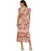 Adrianna Papell Womens Printed Midi Dress(Pink-green Multi)