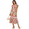 Adrianna Papell Womens Printed Midi Dress(Pink-green Multi)