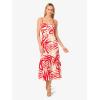 Adrianna Papell Womens Printed Midi Dress(Red/Ivory)