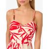 Adrianna Papell Womens Printed Midi Dress(Red/Ivory)