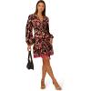 Adrianna Papell Womens Printed Short Dress(Black Multi)