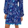 Adrianna Papell Womens Printed Short Dress(Blue Multi 1)