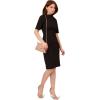 Adrianna Papell Womens Roll Neck Sheath with V Back(Black)