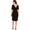 Adrianna Papell Womens Roll Neck Sheath with V Back(Black)