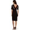 Adrianna Papell Womens Roll Neck Sheath with V Back(Black/Ivory)