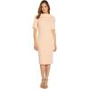 Adrianna Papell Womens Roll Neck Sheath with V Back(Blush)
