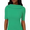 Adrianna Papell Womens Roll Neck Sheath with V Back(Botanic Green)