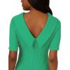Adrianna Papell Womens Roll Neck Sheath with V Back(Botanic Green)