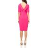 Adrianna Papell Womens Roll Neck Sheath with V Back(Geranium)