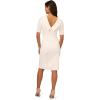 Adrianna Papell Womens Roll Neck Sheath with V Back(Ivory)