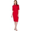 Adrianna Papell Womens Roll Neck Sheath with V Back(Red)