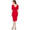 Adrianna Papell Womens Roll Neck Sheath with V Back(Red)