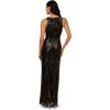 Adrianna Papell Women’s Sequin Halter Gown(Black/Gunmetal)